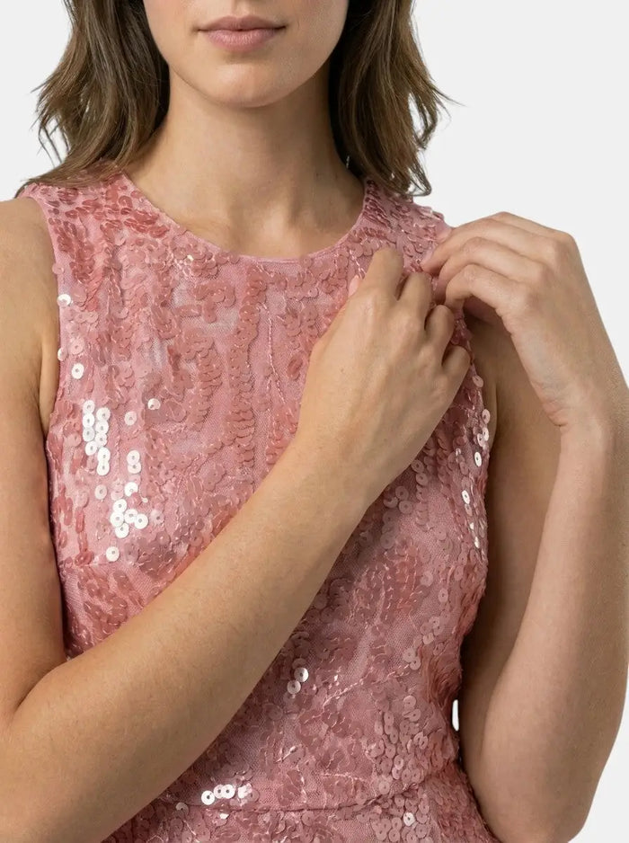 Women's sequin mini dress with elegant halter neck, perfect for special occasions, from LondonLaneStore.