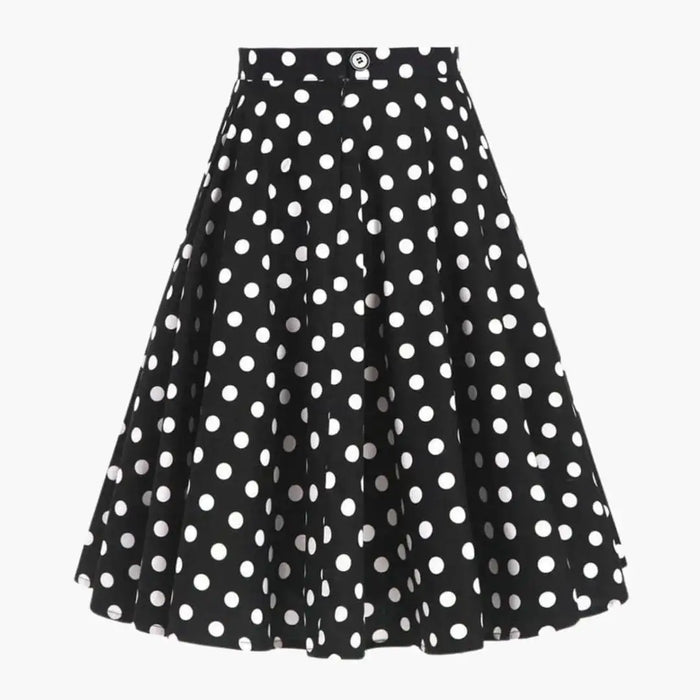 Women's woven midi skirt with structured flared hem and tailored fit, stylish and elegant for various occasions.