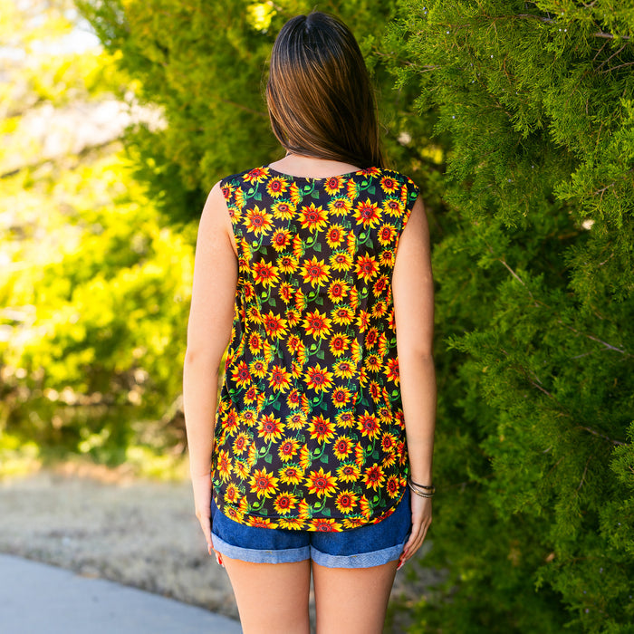 10586 - Sunflower Lace Tank Top