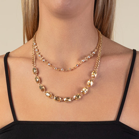 1205 - Crystal Necklace - Gold
