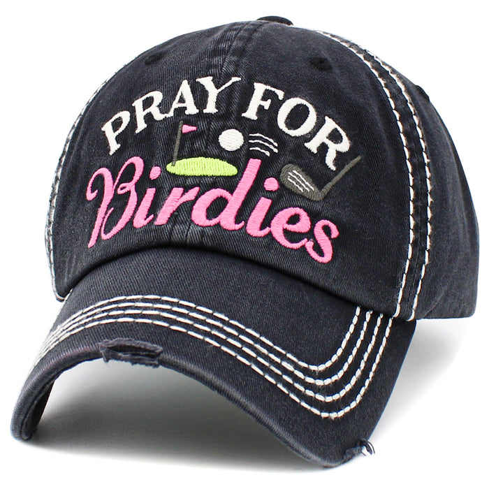 1527 - Pray for Birdies Hat - Black