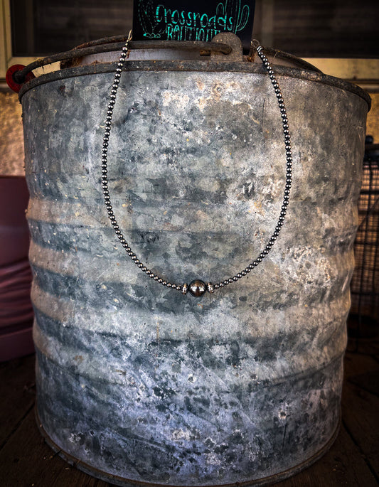 3MM Sterling Silver Pearl with 10MM Necklace