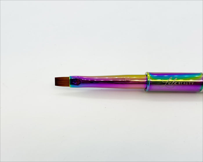 #4 Square Gel Brush - Oil Slick Handle | Lula Beauty