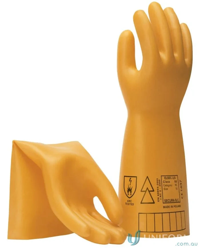 Yellow electrical safety gloves from Maxisafe Electrical, ideal insulating gloves for 500v use