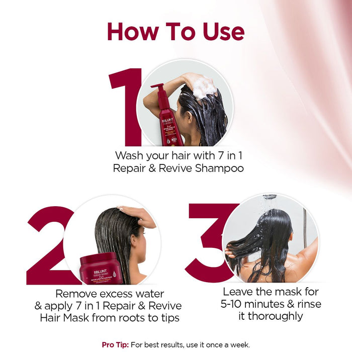 7 in 1 Repair & Revive Hair Mask for Upto 100% Damage Repair - 250g ( Pack of 2 )