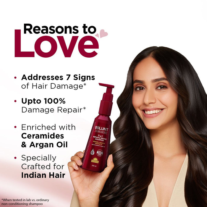 7 in 1 Repair & Revive Shampoo for Upto 100% Damage Repair - 300ml(Pack of 2)