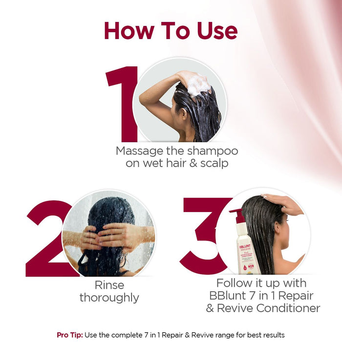 7 in 1 Repair & Revive Shampoo for Upto 100% Damage Repair - 300ml(Pack of 2)
