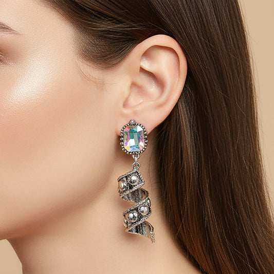 93574 - Crystal Western Earrings - AB