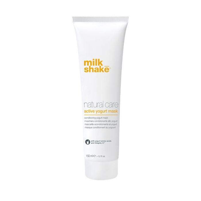 Tube of milk_shake natural care active yogurt mask on a white background