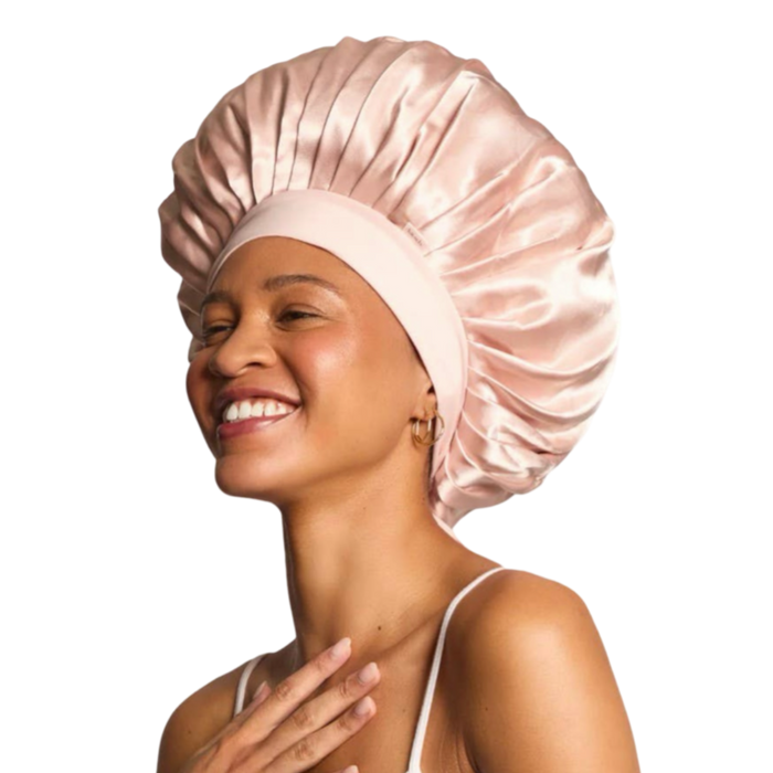 kitsch oversized satin bonnet blush pink