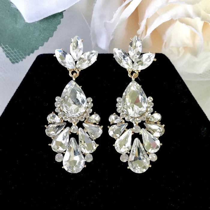 Wedding Jewelry - Rhinestone Bridal Earrings - Available in Gold and Silver