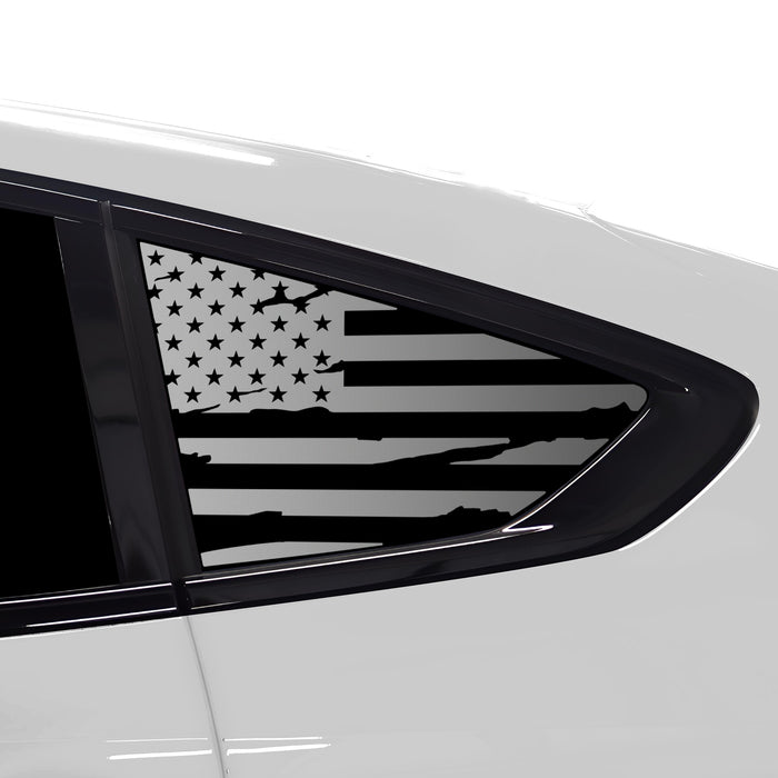 Fits BMW X6 2019 - 2025Quarter Window American Flag Vinyl Decal Stickers - Bogar Tech Designs