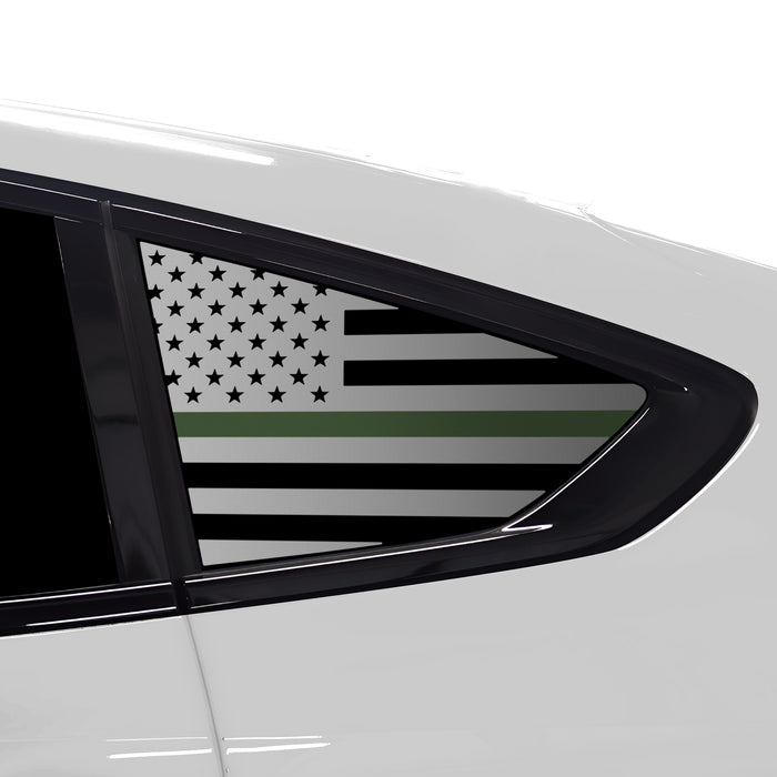 Fits BMW X6 2019 - 2025Quarter Window American Flag Vinyl Decal Stickers - Bogar Tech Designs