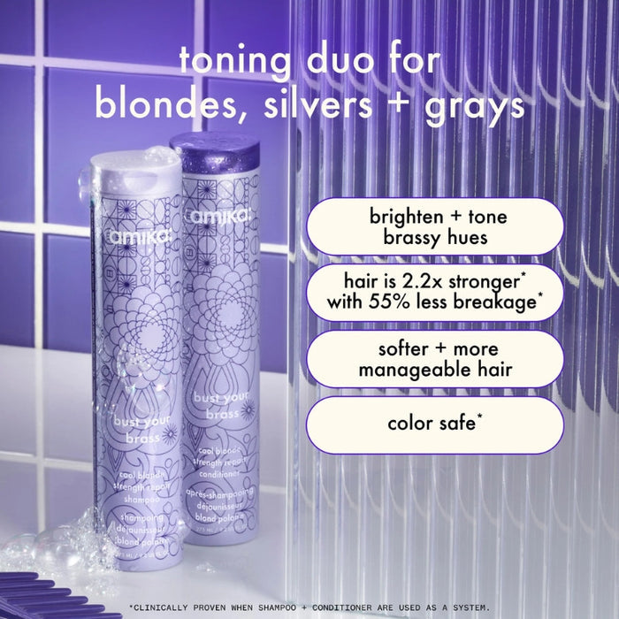 Amika Bust Your Brass Cool Blonde Repair Shampoo 275ml