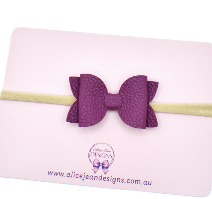 Annabelle Bow Headband - plum