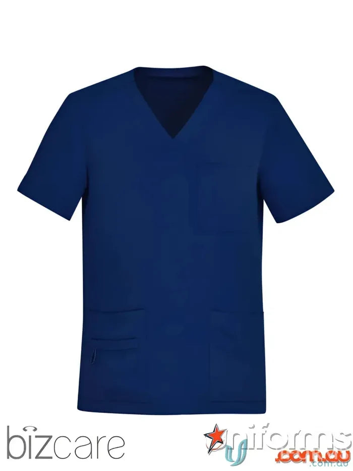 Biz Collection CST945MS Avery V-Neck Scrub Top in navy