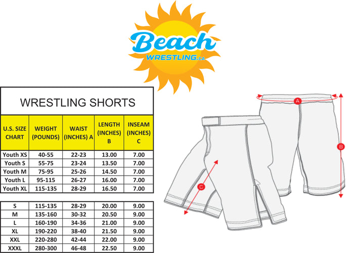 Beach Wrestling MENS Combat Shorts