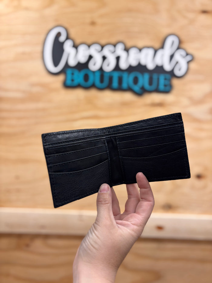 Bi-Fold Buck Stitch Floral Wallet