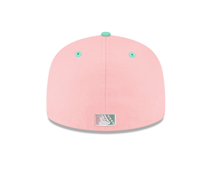 Biloxi Beach Chickens 59FIFTY Pink and Teal Fitted Cap