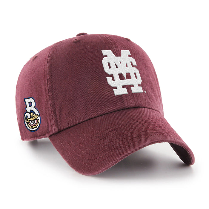 Biloxi Shuckers '47 Clean Up Adjustable Cap co-branded with Mississippi State