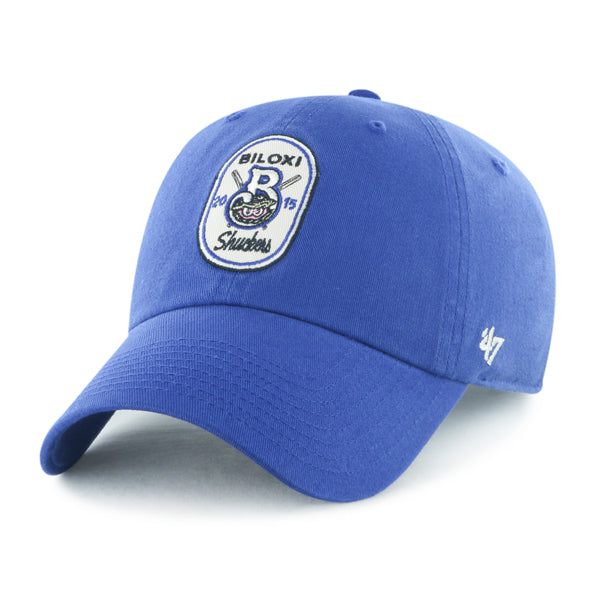 Biloxi Shuckers '47 Clean Up Adjustable Cap royal blue with cross bat patch with home logo