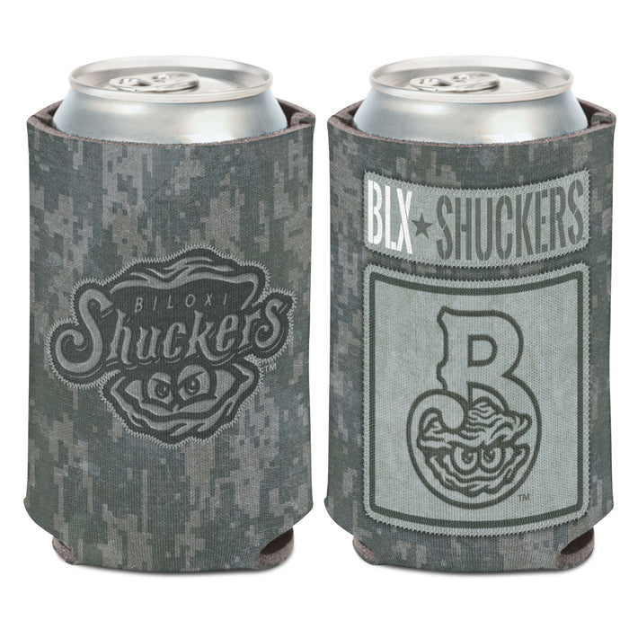 Biloxi Shuckers Camo Koozie 12 oz.