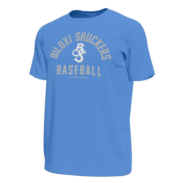 Biloxi Shuckers Under Armour Tech Stretch  Road Logo Tee
