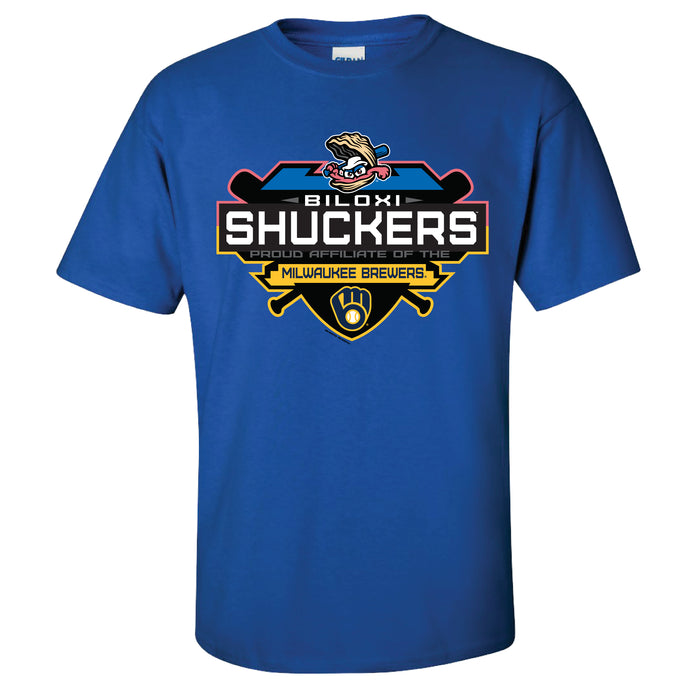 Biloxi Shuckers Youth Affiliate Tee with the Milwaukee Brewers