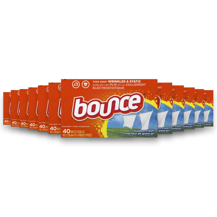 Bounce - Fabric Softener Dryer Sheet Outdoor Fresh - 40 Ct - 12 Pack