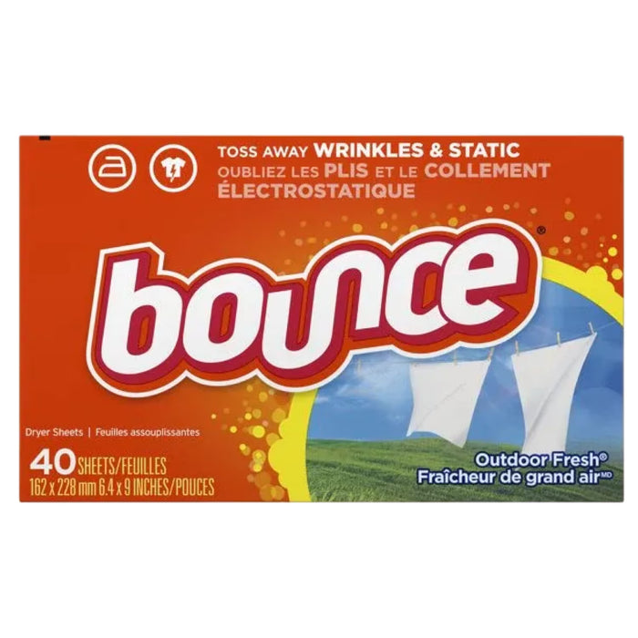 Bounce - Fabric Softener Dryer Sheet Outdoor Fresh - 40 Ct - 12 Pack