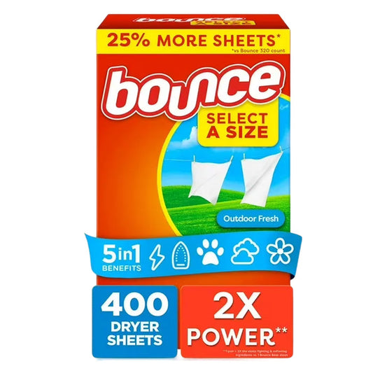 Bounce Fabric Softener Dryer Sheet Outdoor Fresh - 400 Ct -