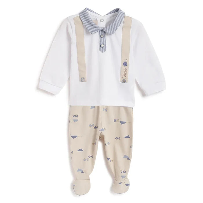 Boys Beige T-shirt With Leggings