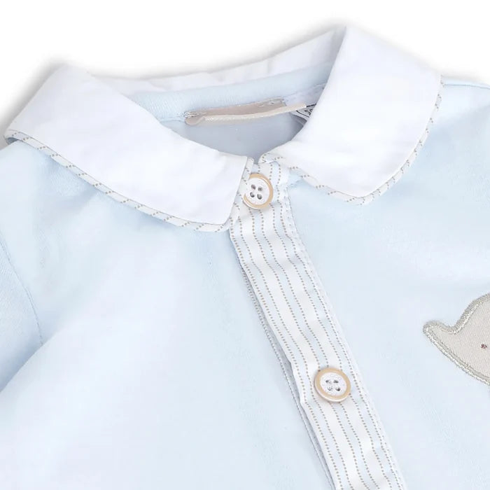 Boys Blue Front Opening Babysuit
