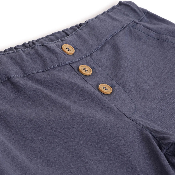 Boys Blue Solid Shorts