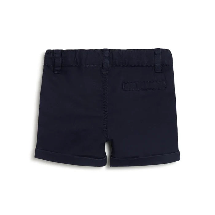 Boys Dark Blue Solid Shorts