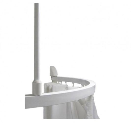 Bradley 9528W Curved Shower Curtain Track in White with Hooks