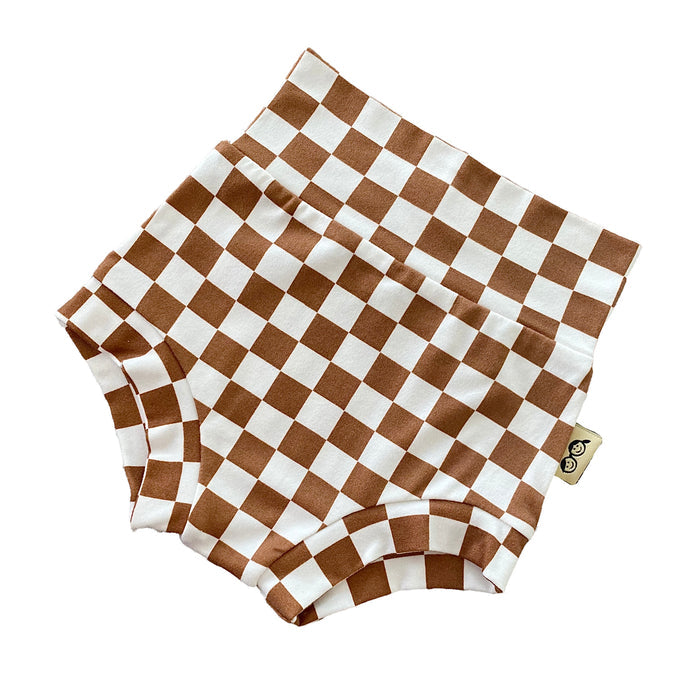 Brown Retro Checkered Bummies and/or Headbands