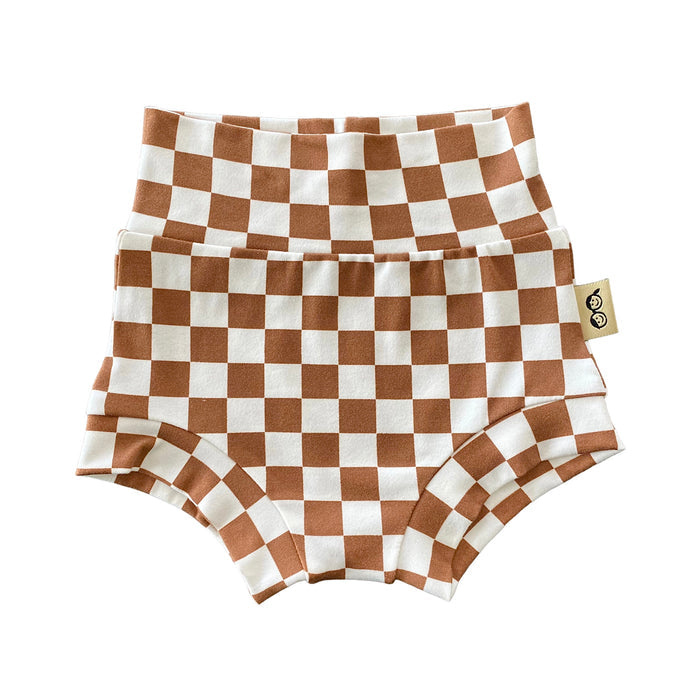 Brown Retro Checkered Summer Lounge Set