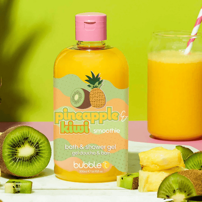 Bubble T Bath & Shower Gel In Pineapple & Kiwi 500ml - Beauty Tribe