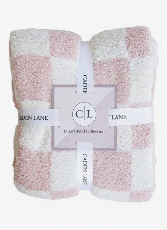 Caden Lane Luxe Throw Blanket 72x48 - Rose Check