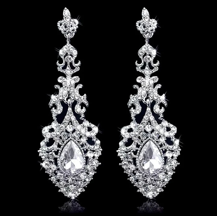 Wedding Jewelry - Rhinestone Bridal Earrings - Available in Silver and Gold