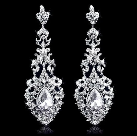 Wedding Jewelry - Rhinestone Bridal Earrings - Available in Silver and Gold
