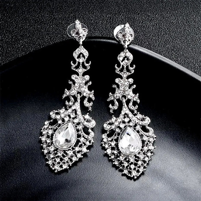 Wedding Jewelry - Rhinestone Bridal Earrings - Available in Silver and Gold