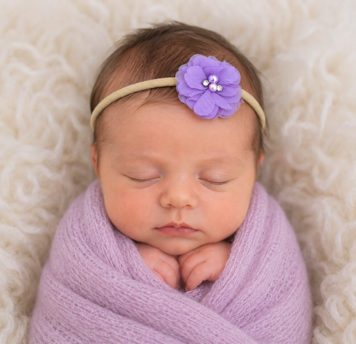 Chiffon Flower Headband - light purple