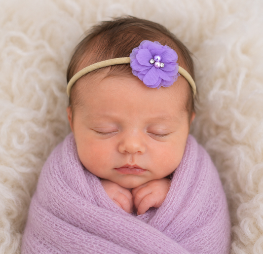 Chiffon Flower Headband - light purple