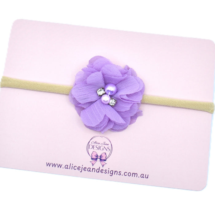 Chiffon Flower Headband - light purple