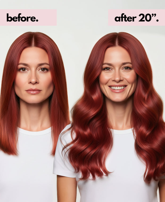 clip-in hair extensions ruby red.