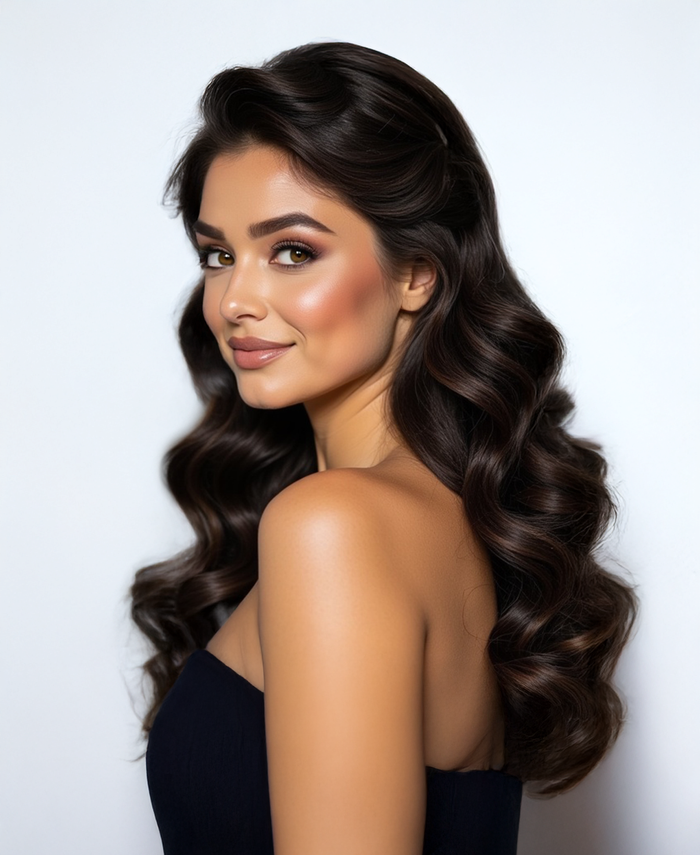 clip-in volumizer chocolate brown.