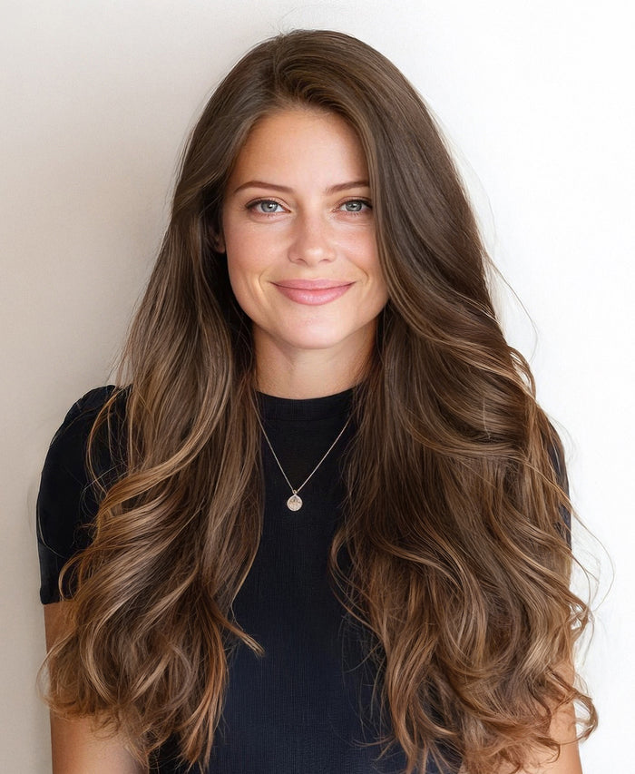 clip-in volumizer light brown.