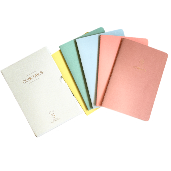 cocktail recipe notebook set, DesignWorks Ink cocktail set, mixology recipe journal, liquor-based cocktail log, bartender gift set, cocktail recipe organizer, drink recipe journal, DIY cocktail recipe book, stylish bar cart accessories, craft cocktail notebook set
